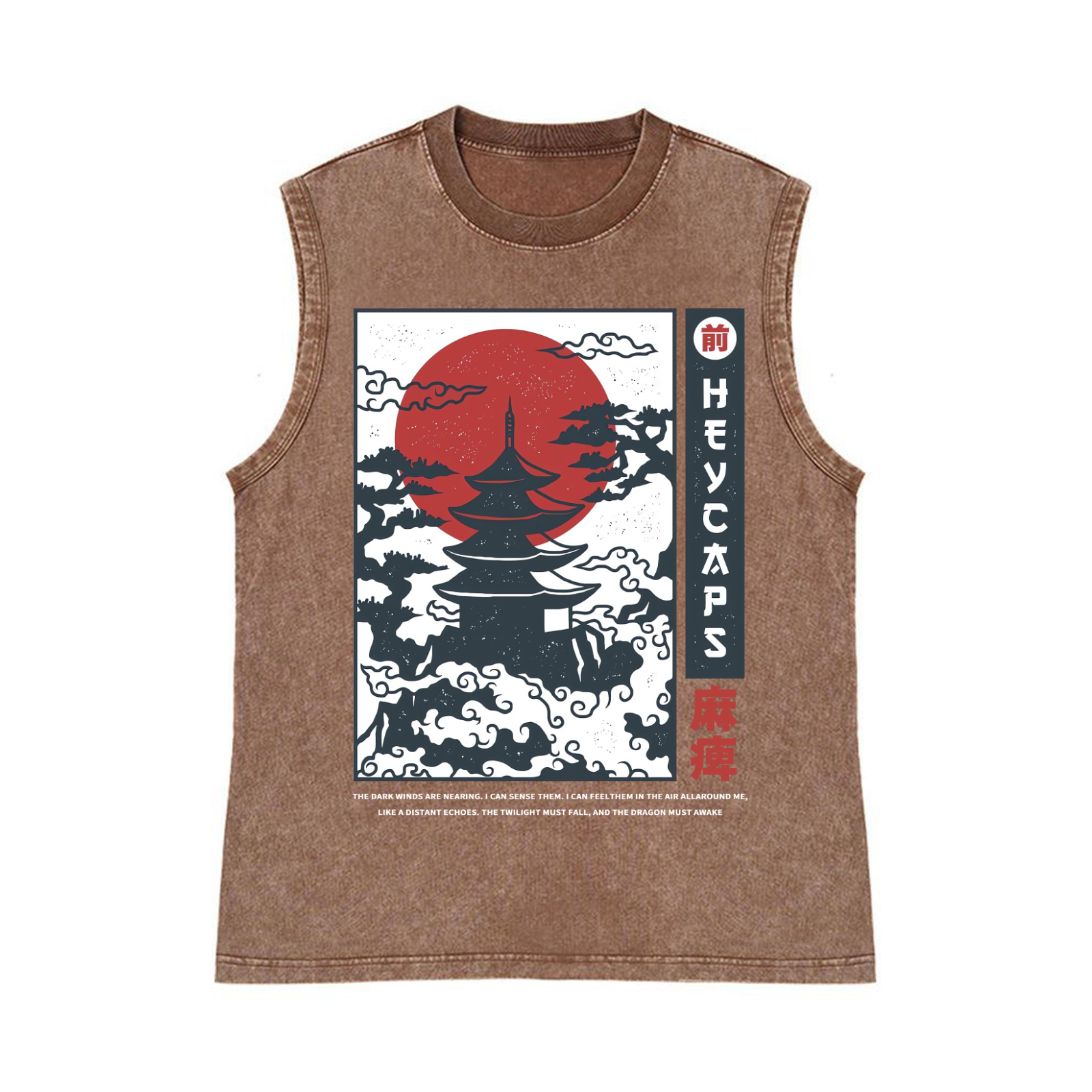 Pure Cotton Wash-Dyed Sleeveless Tank Top