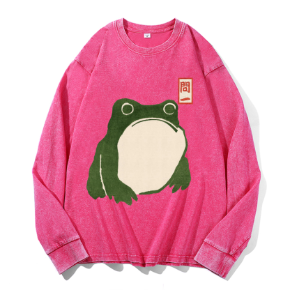 Frog Vintage Cotton Wash Crewneck Sweatshirt