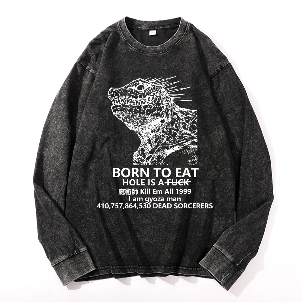 Dorohedoro Anime Vintage Cotton Wash Long-sleeve T-shirt