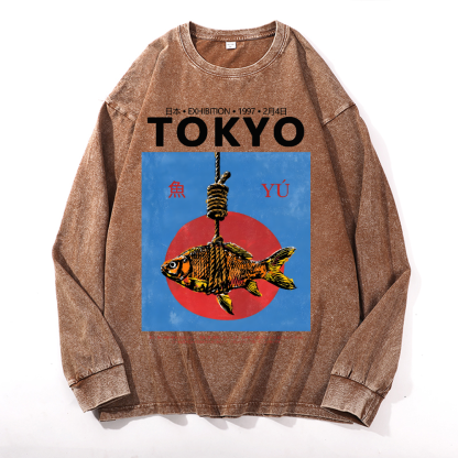 Tokyo Fish Vintage Cotton Wash Long-sleeve T-shirt