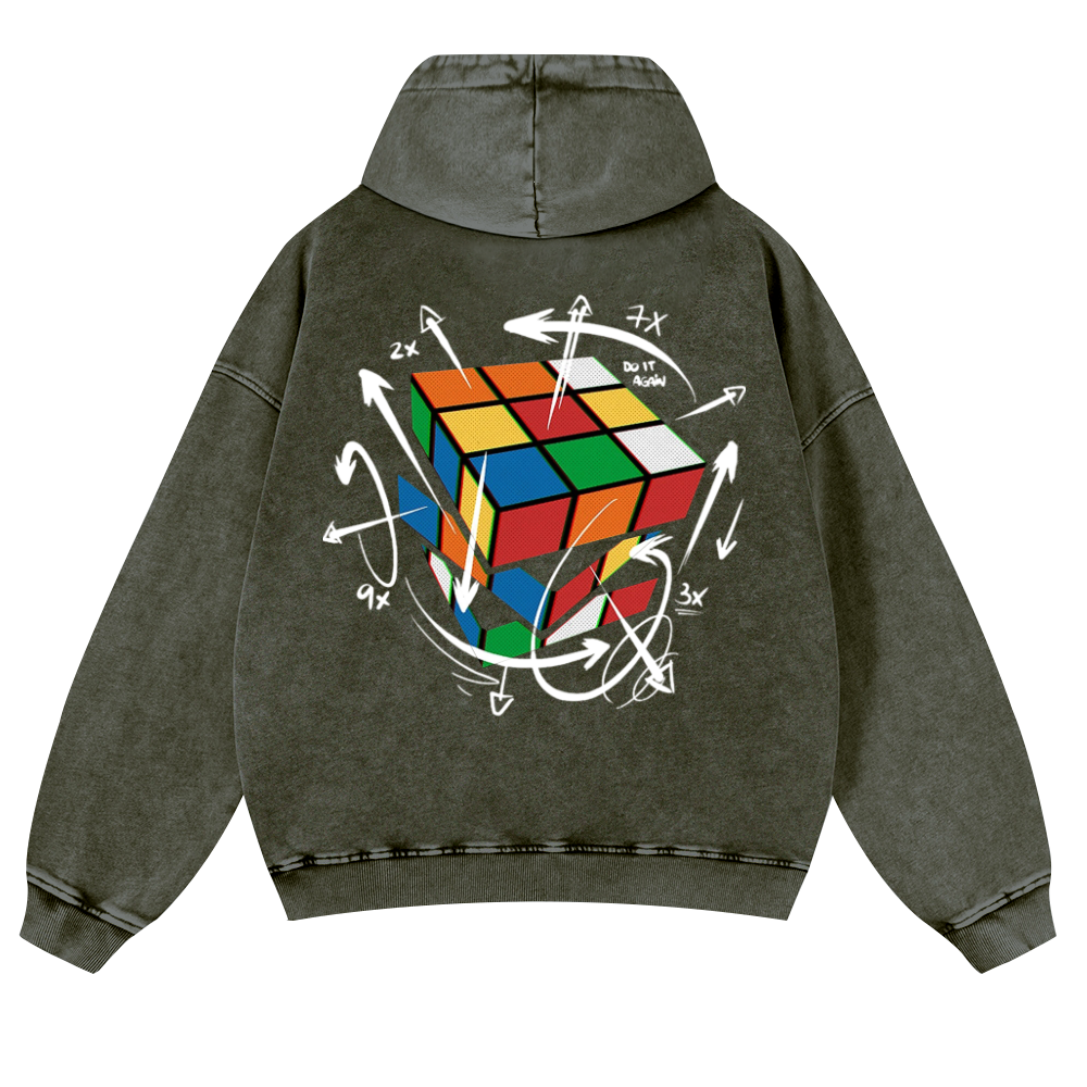 The Cube's Formula Vintage Washed Cotton Back Art Hoodie