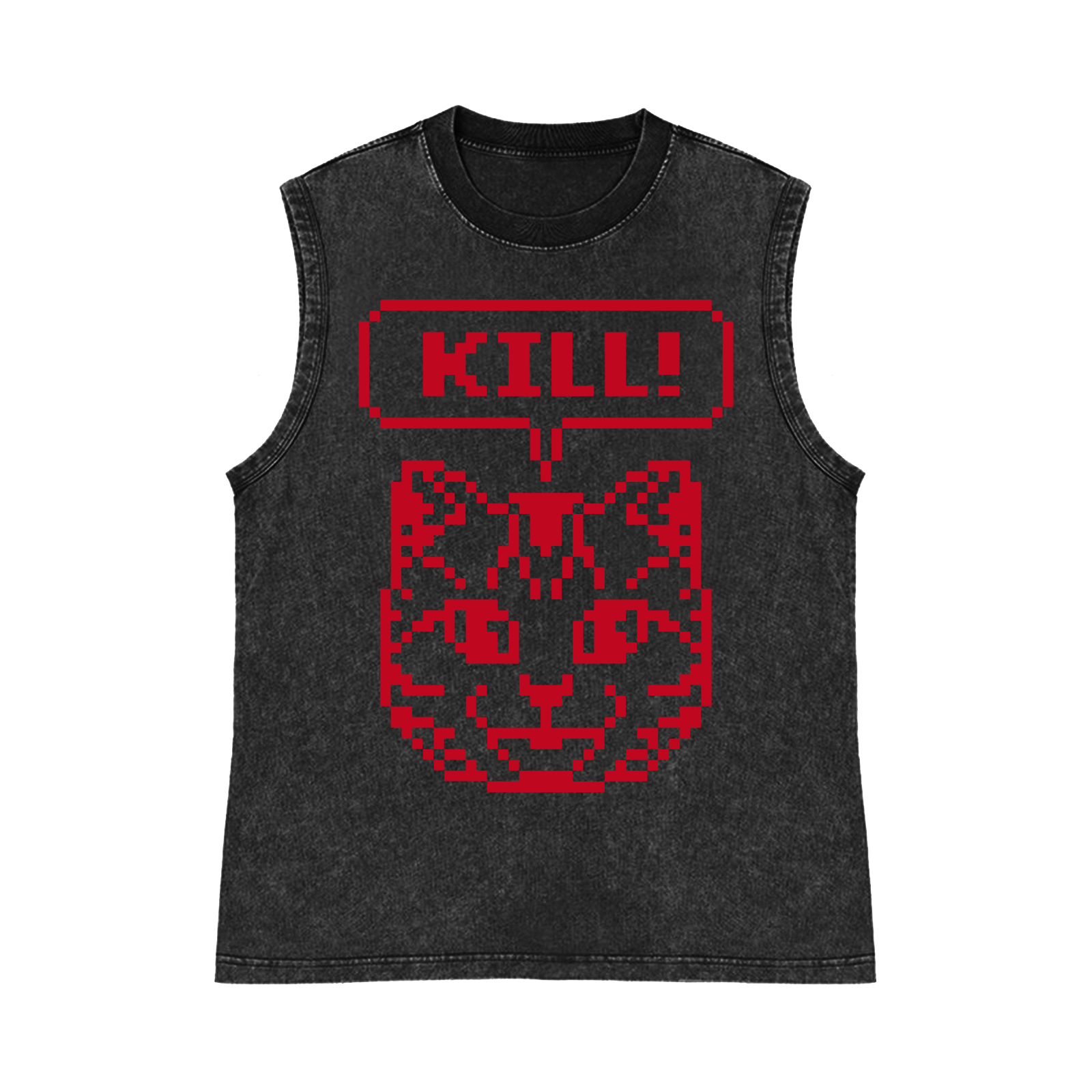 Kill Cat Pure Cotton Wash-Dyed Sleeveless Tank Top