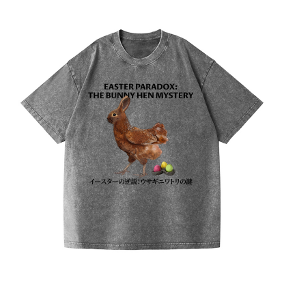 Easter Bunny Chicken Vintage Wash Japanese Design T-Shirt