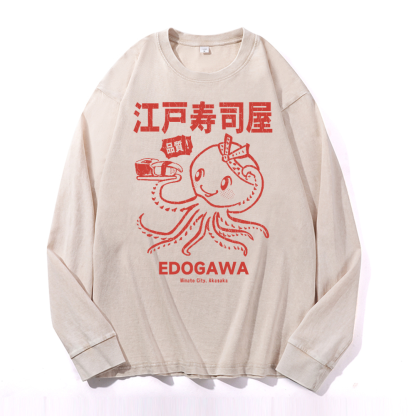 Edogawa Vintage Cotton Wash Crewneck Sweatshirt