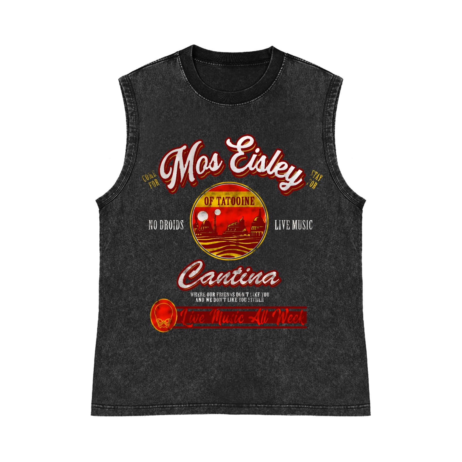 Mos Eisley Cantina  Pure Cotton Wash-Dyed Sleeveless Tank Top