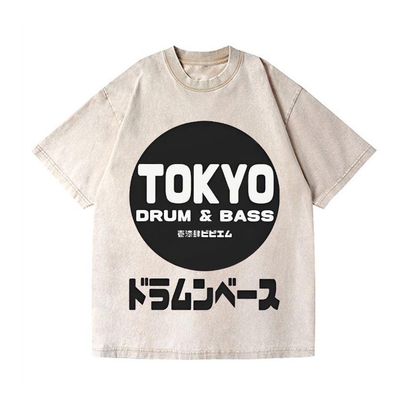 Tokyo Drum & Bass Vintage Wash Japanese Design T-Shirt