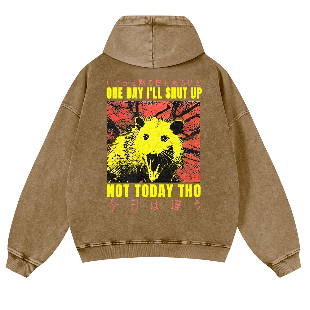 No Silence Today Vintage Washed Cotton Back Art Hoodie