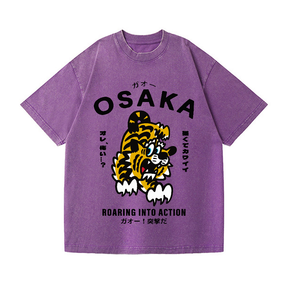 Osaka Tiger Vintage Wash Japanese Design T-Shirt