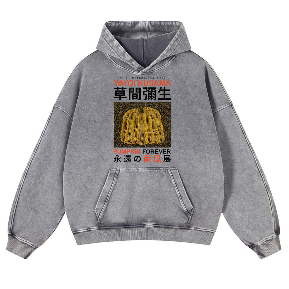 Pumpkin Forever Vintage Washed Thick Cotton Hoodie
