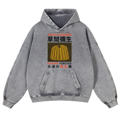 Pumpkin Forever Vintage Washed Thick Cotton Hoodie