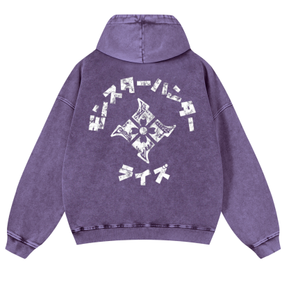 Monster Hunter Rise Vintage Washed Cotton Back Art Hoodie