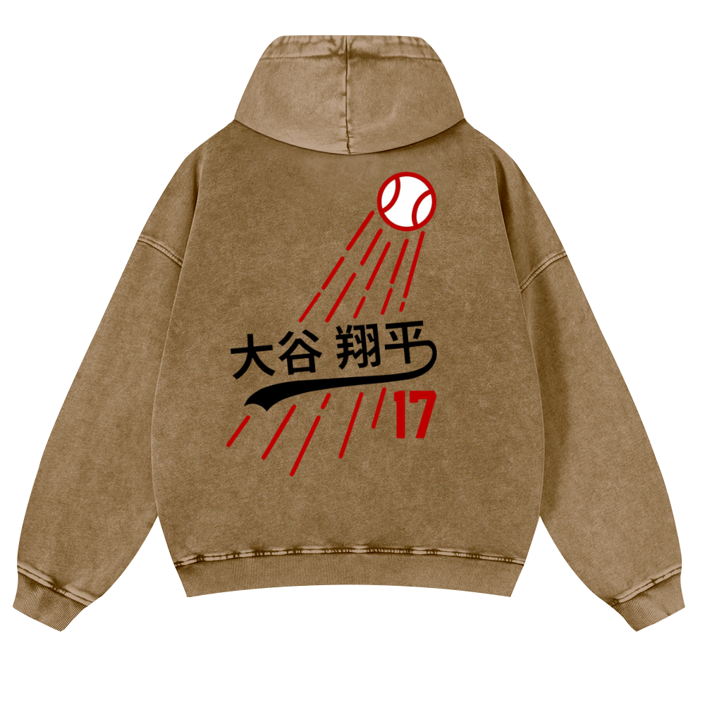 Shohei Ohtani Vintage Washed Cotton Back Art Hoodie