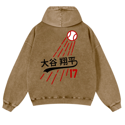Shohei Ohtani Vintage Washed Cotton Back Art Hoodie
