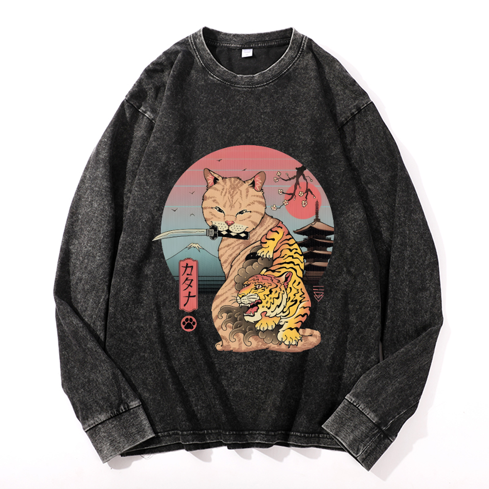 Vintage Cotton Wash Crewneck Sweatshirt