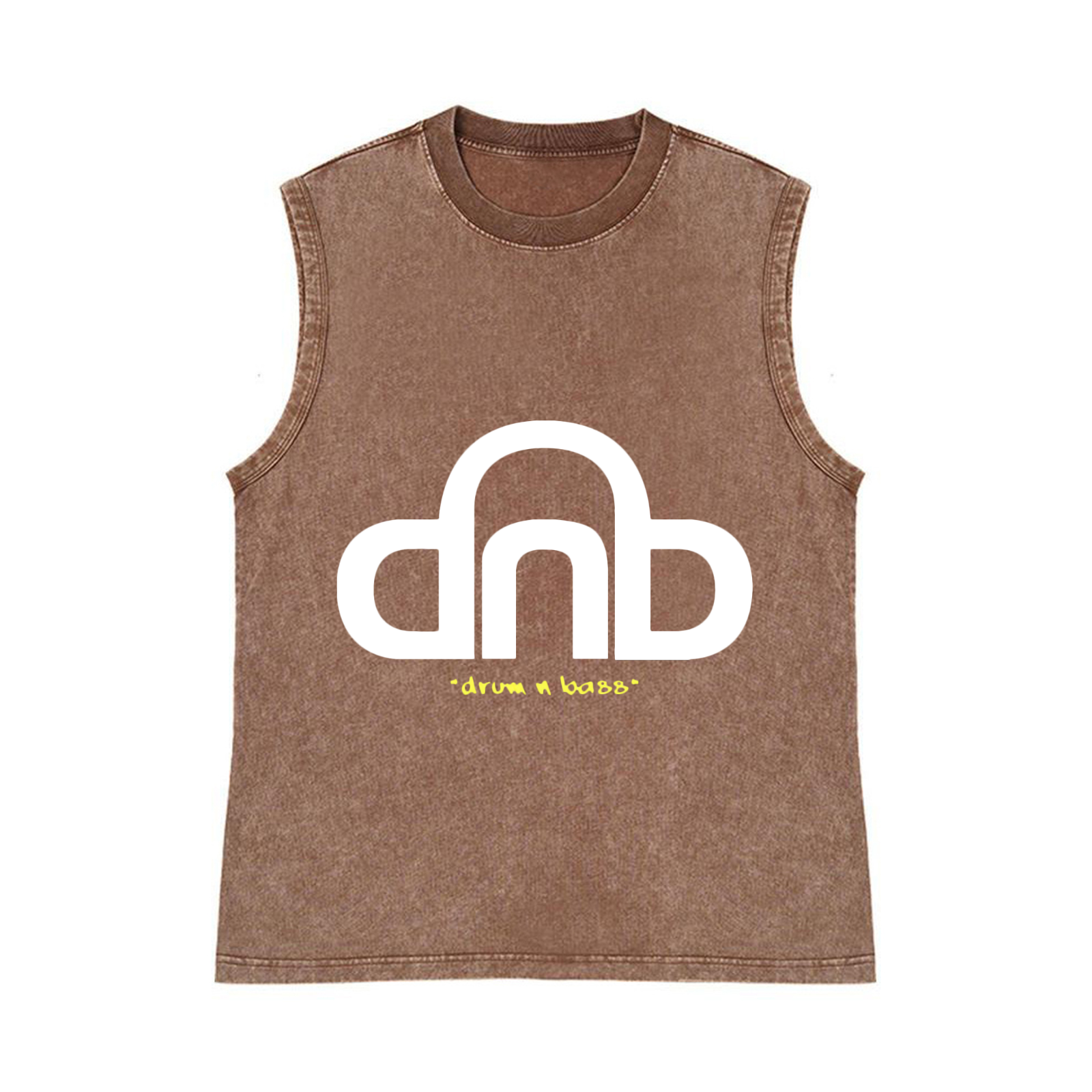 Drum & Bass Pure Cotton Wash-Dyed Sleeveless Tank Top