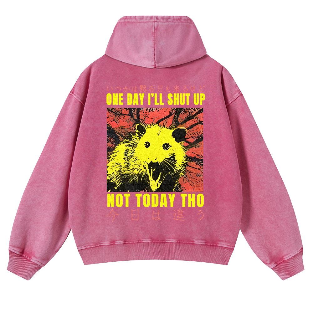 No Silence Today Vintage Washed Cotton Back Art Hoodie