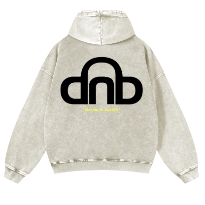 Drum & Bass Vintage Washed Cotton Back Art Hoodie
