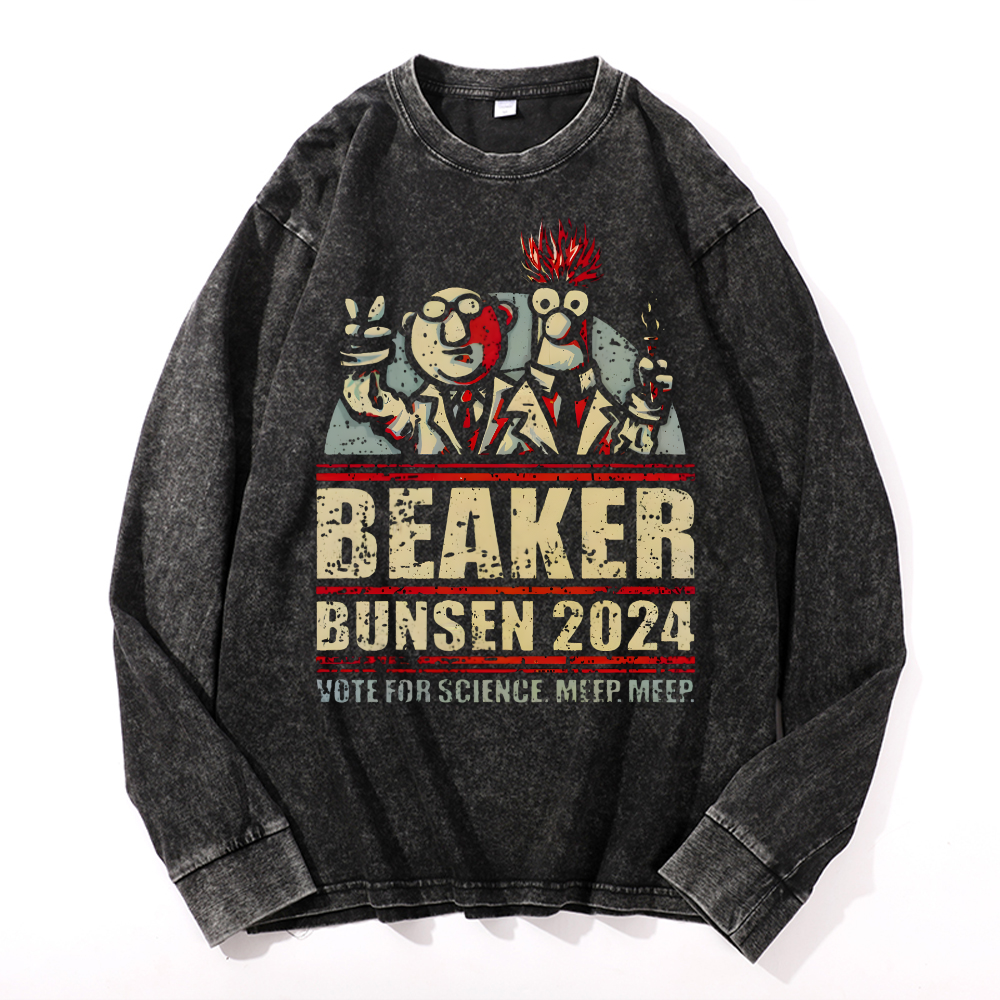 Beaker Bunsen 2024Vintage Cotton Wash Crewneck Sweatshirt