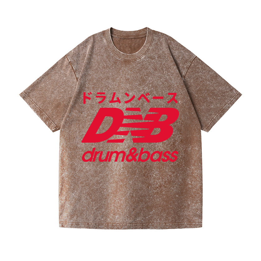 Drum and Bass Vintage Wash Japanese Design T-Shirt