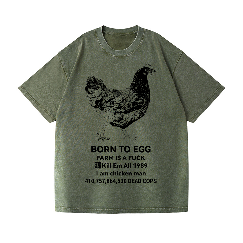 Chicken Vintage Wash Japanese Design T-Shirt