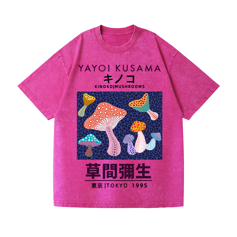 ミルク T.yayoi Yayoi Kusama Pumpkin Vintage Wash Japanese Design T-Shirt