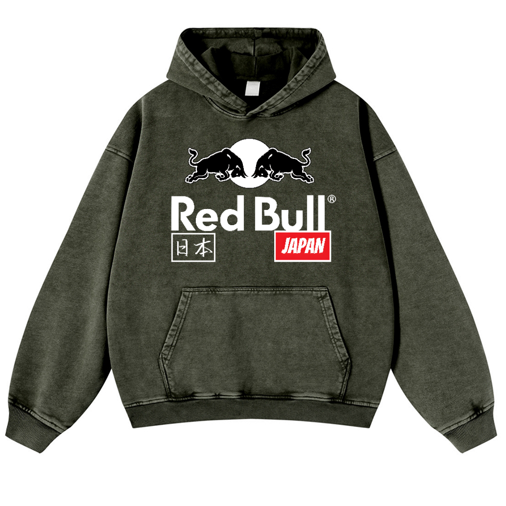 Red Bull Vintage Washed Thick Cotton Hoodie