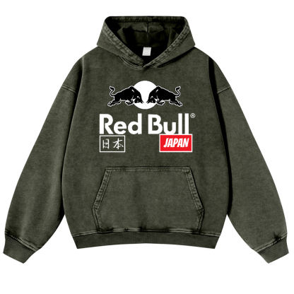Red Bull Vintage Washed Thick Cotton Hoodie