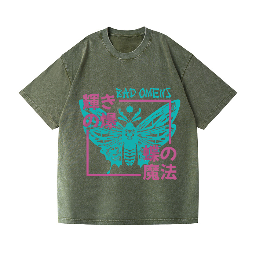 Butterfly Magic Vintage Wash Japanese Design T-Shirt