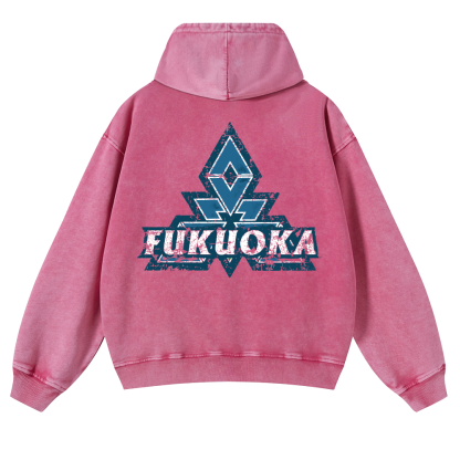 Fukuoka Vintage Washed Cotton Back Art Hoodie