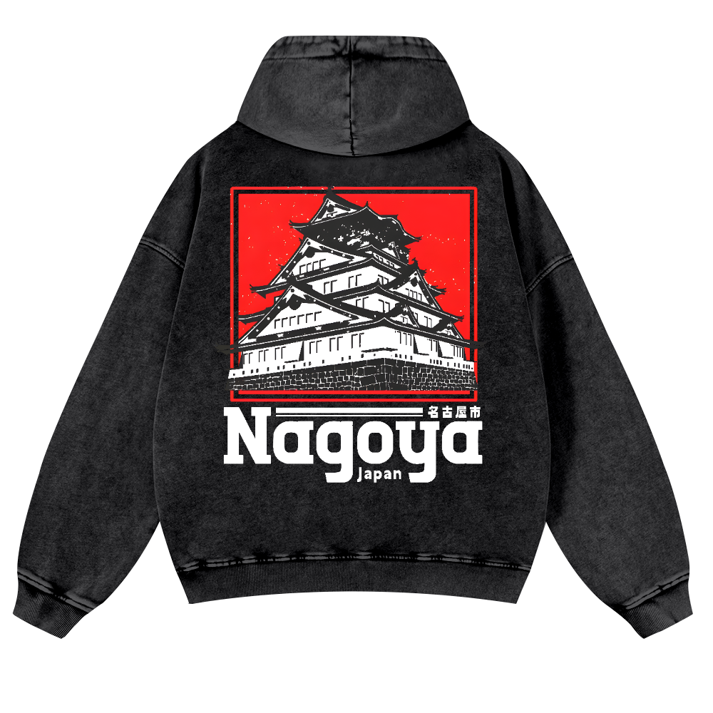 Nagoya Japan Vintage Washed Cotton Back Art Hoodie