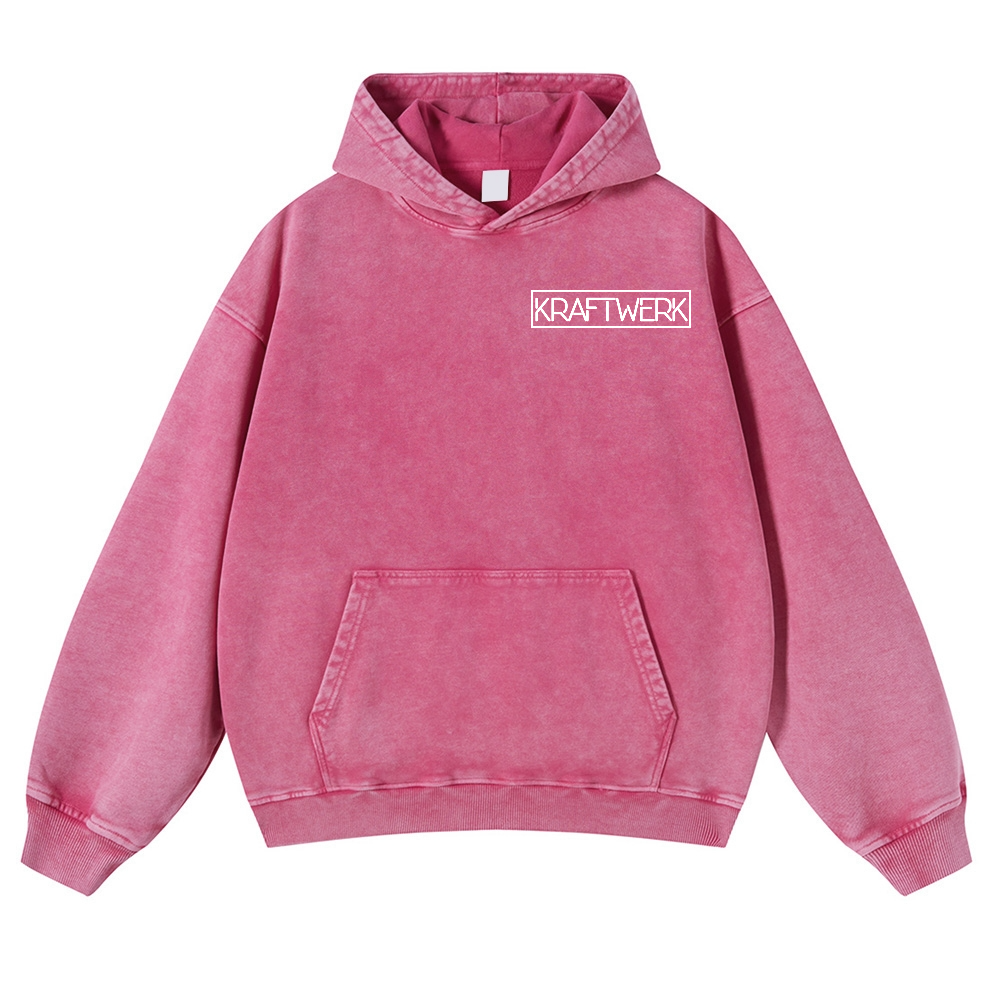 Kraftwerk Band Vintage Washed Cotton Back Art Hoodie