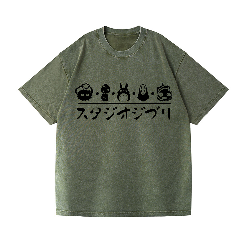 Ghibli Totoro Vintage Wash Japanese Design T-Shirt