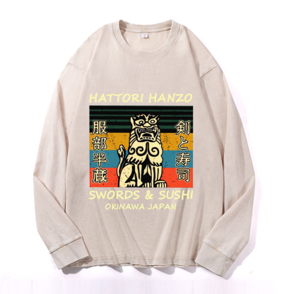 Hattori Hanzo Okinawa Japan Vintage Cotton Wash Crewneck Sweatshirt