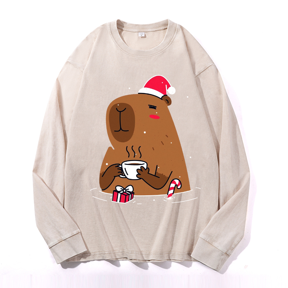 Capybara Vintage Cotton Wash Crewneck Sweatshirt