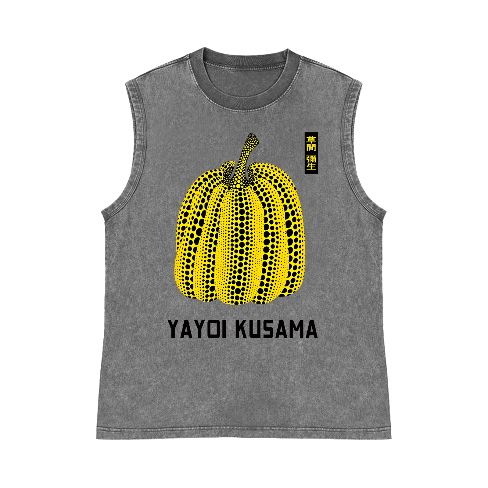 Yayoi Kusama Pumpkin Pure Cotton Wash-Dyed Sleeveless Tank Top