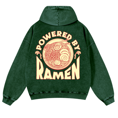 Ramen Vintage Washed Cotton Back Art Hoodie