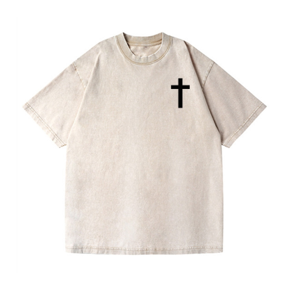 God Has Plan Jesus Easter Faith Vintage Wash Japanese Design Back Art T-Shirt