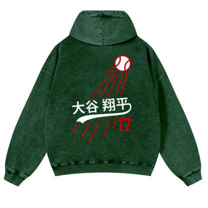 Shohei Ohtani Vintage Washed Cotton Back Art Hoodie
