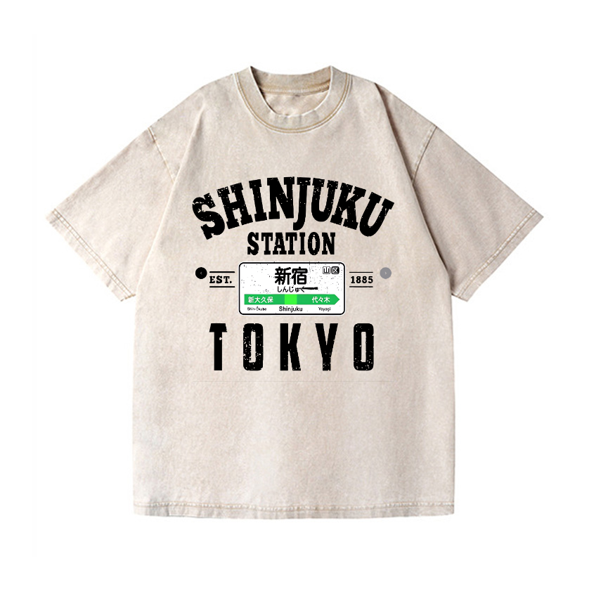 Shinjuku Station Vintage Wash Japanese Design T-Shirt