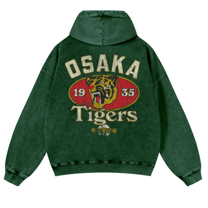 Osaka Tiger 1935 Vintage Washed Cotton Back Art Hoodie