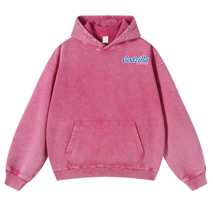 Godzilla Cup Noodles Vintage Washed Cotton Back Art Hoodie