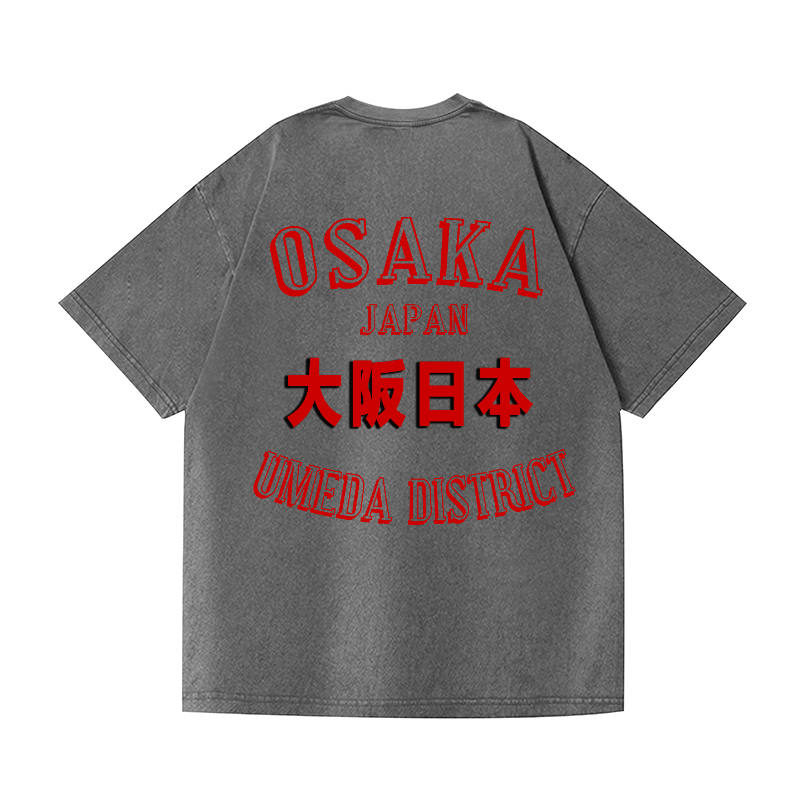 Osaka Vintage Wash Japanese Design Back Art T-Shirt