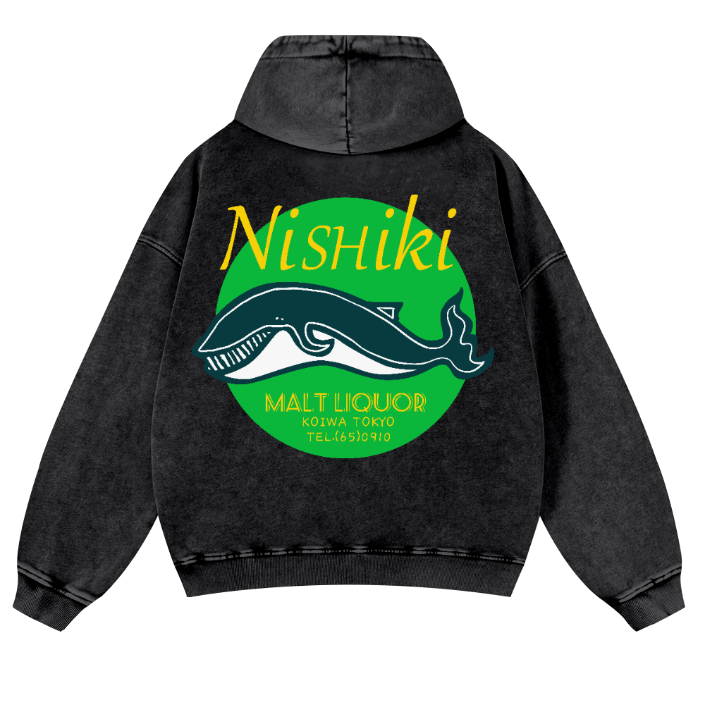 Nishiki Vintage Washed Cotton Back Art Hoodie