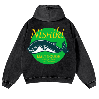 Nishiki Vintage Washed Cotton Back Art Hoodie