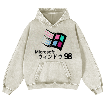 Microsoft Windows 98 Vintage Washed Thick Cotton Hoodie