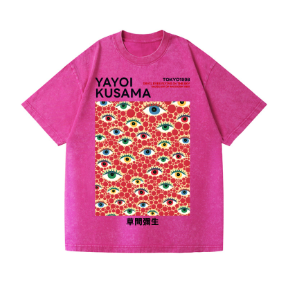 Yayoi Kusama eyes Vintage Wash Japanese Design T-Shirt