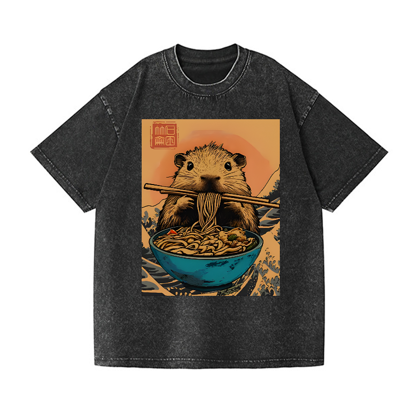 Guinea Pig Ramen Vintage Wash Japanese Design T-Shirt