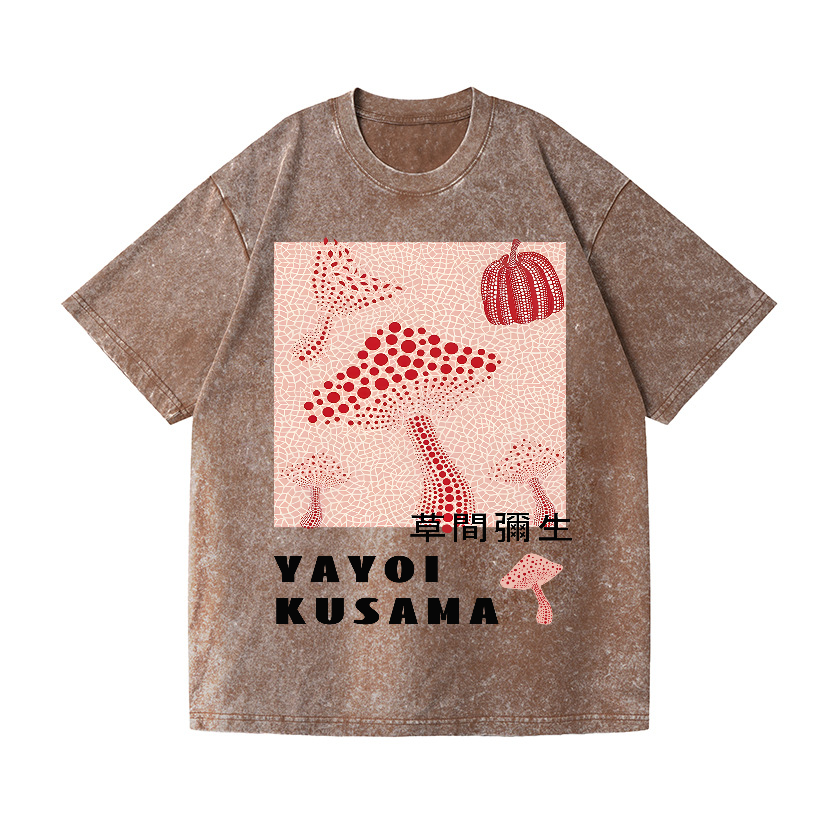 Yayoi Kusama Mushroom Pumpkin Vintage Wash Japanese Design T-Shirt