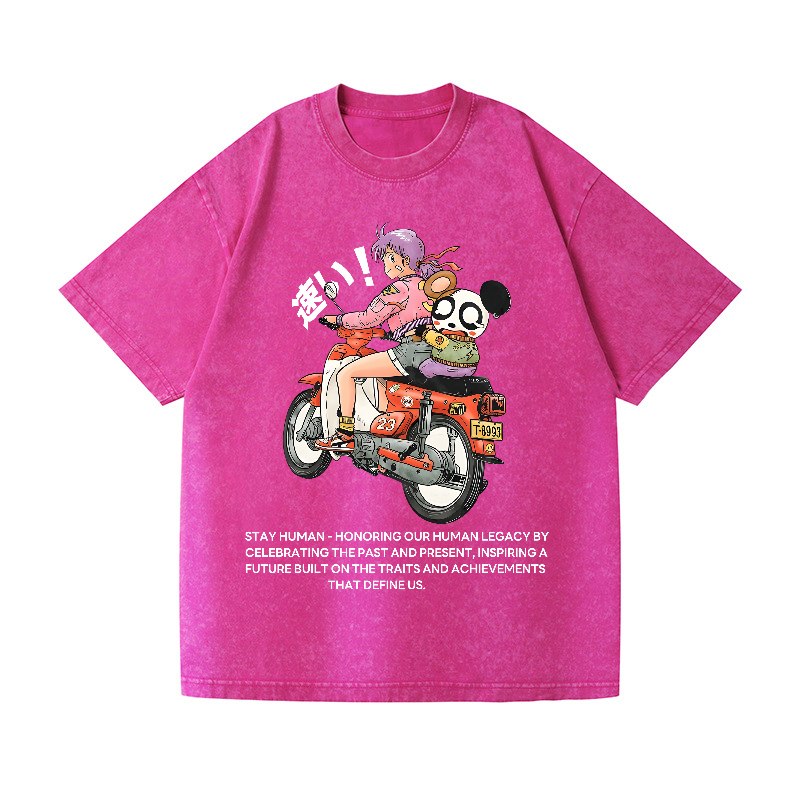 Motorcycle Vintage Wash Japanese Design T-Shirt