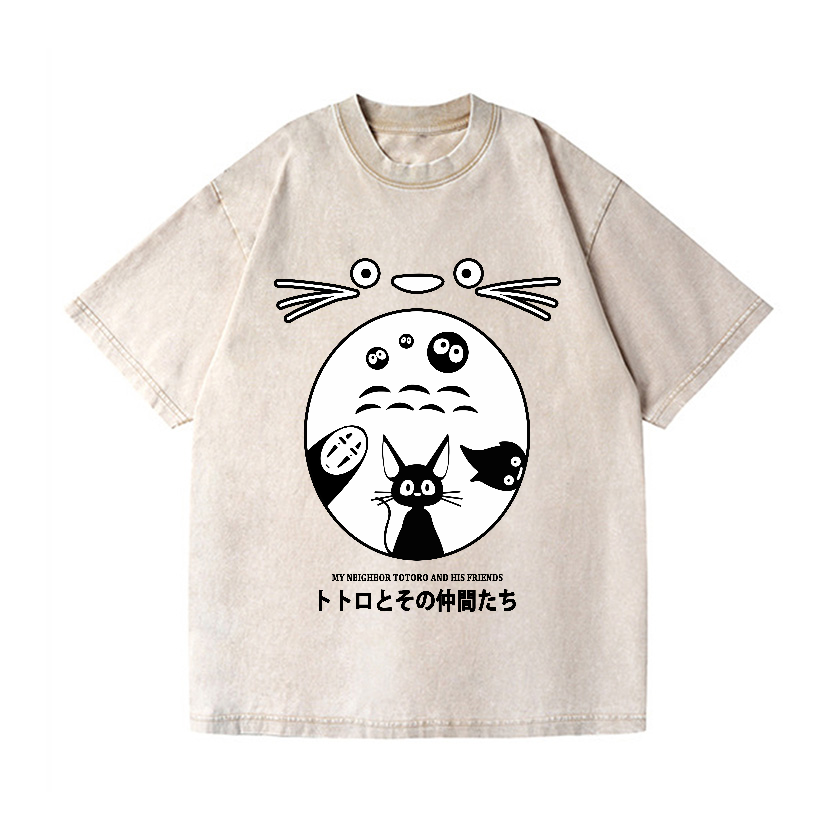 Studio Ghibli Totoro No Face Kaonashi Vintage Wash Japanese Design T-Shirt